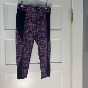 Athleta Pink and Black Patterned Leggings